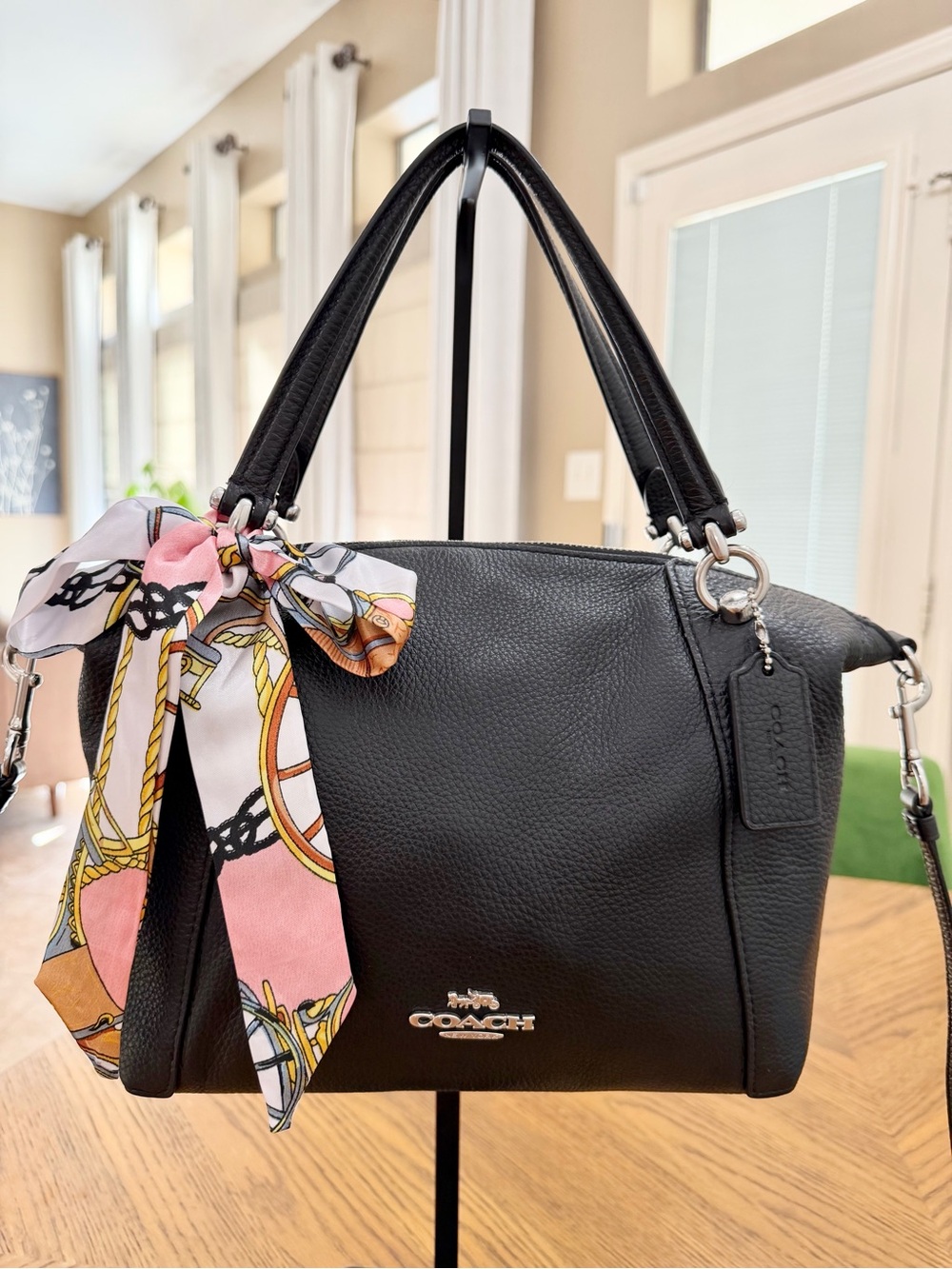 EUC Coach Kacey Black Pebbled Leather Satchel Shoulder Bag